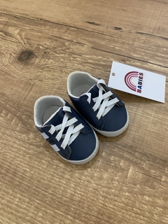 Tênis de couro azul com listras laterais (Baby) - comprar online