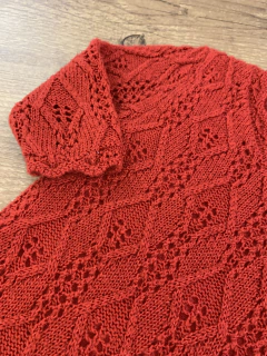Vestido manga longa de crochê vermelho com glitter (Cat & Jack) na internet