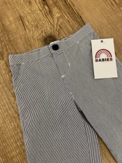 Calça jeans listrada azul e branco - botão azul marinho (Carter's) na internet