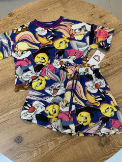 Conjunto estampado azul personagens looney tunes (Animê)