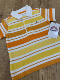 Camisa gola pólo listrada - amarelo e laranja (Tommy Hilfiger) na internet