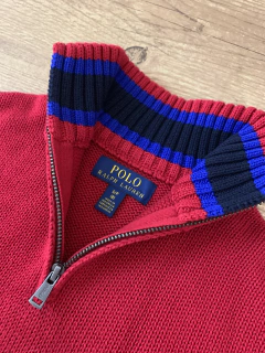 Imagem do Suéter gola alta listrada de tricot vermelho (Polo Ralph Lauren)