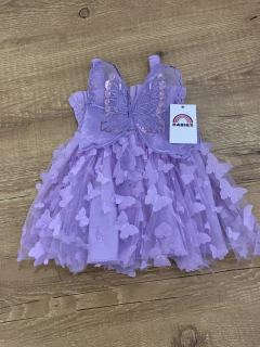 Vestido elástico com saia de tule - borboletas - comprar online