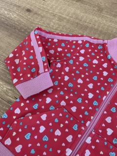 Blusa moletom rosa com corações (Peppa) - Babies Move Brecho