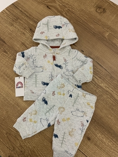Conjunto moletom cinza animais - blusa com capuz + calça (Carter's) - comprar online
