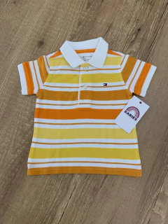 Camisa gola pólo listrada - amarelo e laranja (Tommy Hilfiger) - comprar online