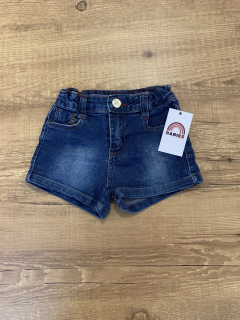 Short jeans azul com apl. de borboletinhas (Eagle Rose)