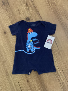 Macacão curto azul marinho - dino bombeiro "Water" (Dapeen) na internet