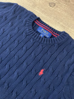 Sueter de tricot azul marinho com vermelho (Polo Ralph Lauren) na internet