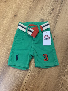 Short jeans verde inspiração Ralph Lauren