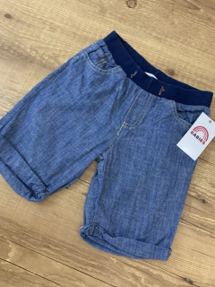 Bermuda Jeans azul claro com coz azul escuro e elastico (Pool Kids) - comprar online