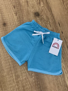 Short moletom azul (Pimentinha Kids) na internet