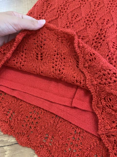 Vestido manga longa de crochê vermelho com glitter (Cat & Jack) - loja online