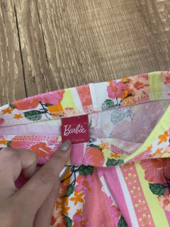 Calça legging rosa com amarelo - flores - Babies Move Brecho