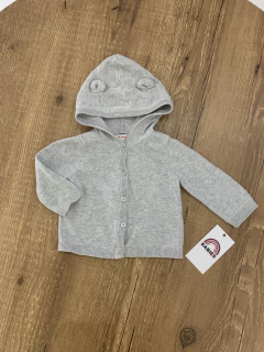 Casaquinho com capuz tricô cinza (Joe Fresh) - comprar online