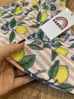 Salopete moletom listrada rosa - limãozinho (Rala kids) - loja online