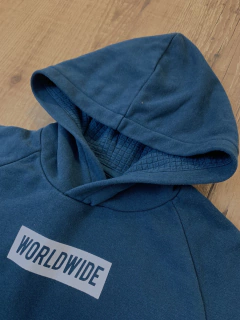 Blusa moletom com capuz verde ´worl wide´(Zara boys) - Babies Move Brecho