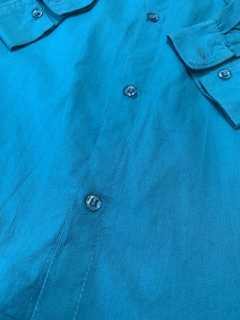 Camisa social azul - Babies Move Brecho