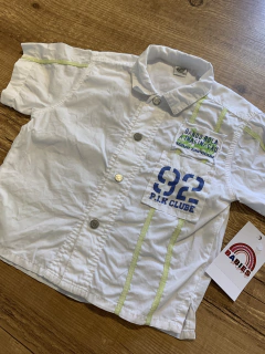Camisa branca com detalhes azuis e verdes (PI kids) - comprar online