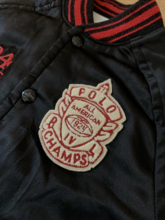 Jaqueta de seda e moletom preto com cinza ´1924 champs´ (Polo Ralph Lauren) - Babies Move Brecho
