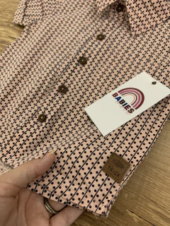 Camisa estampada rosa com azul (Trick) - loja online