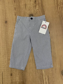 Calça jeans listrada azul e branco - botão azul marinho (Carter's) - comprar online