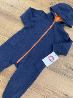 Macacão longo com capuz azul com detalhes laranja (Carter´s) - comprar online