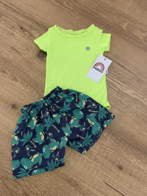 Conjunto body uv verde limão + short tactel (Meep Baby) - comprar online