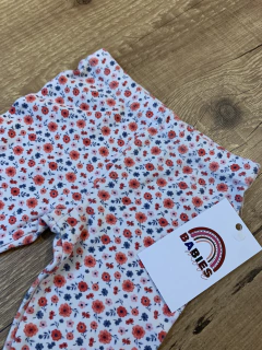 Calça floral vermelho e azul - comprar online