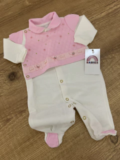 Vestido rosa poazinho - babadinho na gola e laço com strass (Lelé Kids) na internet