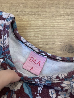 Vestido marsala floral (Dila) - Babies Move Brecho