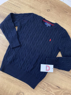 Sueter de tricot azul marinho com vermelho (Polo Ralph Lauren) - comprar online