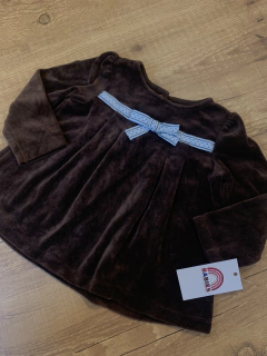 Imagem do Blusa manga longa de fleece marrom com laço azul (Gymboree)