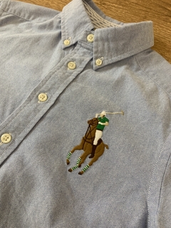Camisa social manga longa azul claro com cavalo bordado (Polo Ralph Lauren) na internet