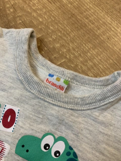 Blusa moletom cinza - Dino (Brandili) - Babies Move Brecho