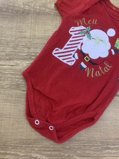 Body vermelho 'meu primeiro Natal' - Babies Move Brecho