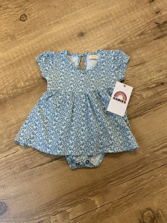 Body vestido estampado floral azul (Nick)