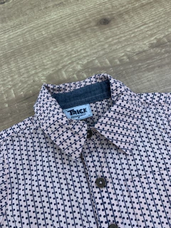 Camisa estampada rosa com azul (Trick) - Babies Move Brecho