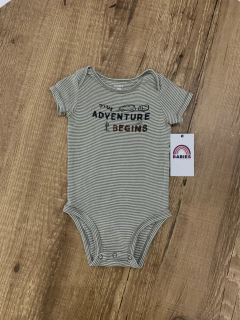 Body listrado verde e branco "My Adventure Begins" (Carter's) - comprar online