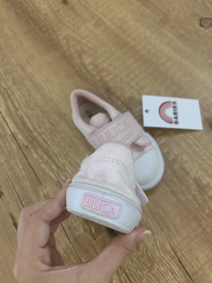Tenis tecido rosa com velcro emborrachado (Lilica Ripilica) - loja online