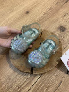 Sandalia emborrachada azul - concha sereia (Mini Melissa) - loja online