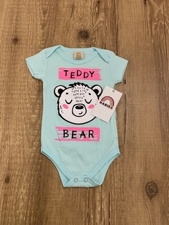 Body verde água com rosa neon "Teddy Bear" (Little Boo) - comprar online
