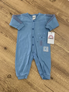 Macacão longo azul com urso bordado (Sonho Mágico) - comprar online