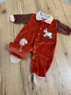 Macacão com pé terra cota - cavalinho (Nano cute) - comprar online