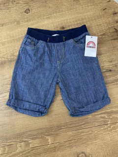 Bermuda Jeans azul claro com coz azul escuro e elastico (Pool Kids)