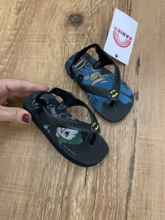 Chinelo de dedo preto Batman (Havaianas) - Babies Move Brecho