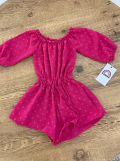 Macaquinho manga longa rosa com bolinhas (Luimar) - comprar online