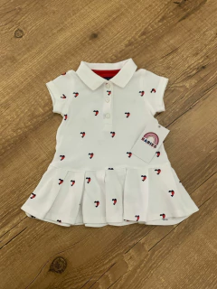 Vestido gola pólo saia tenista - branco com corações (Tommy Hilfiger) - comprar online