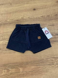 Short moletom azul marinho do bolso frontal (Coloritá) - comprar online