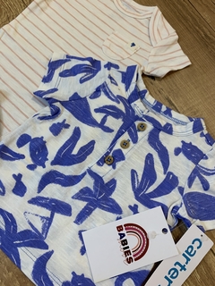 Kit 3 peças azul e laranja - body, camiseta e calça (Carter´s) - loja online